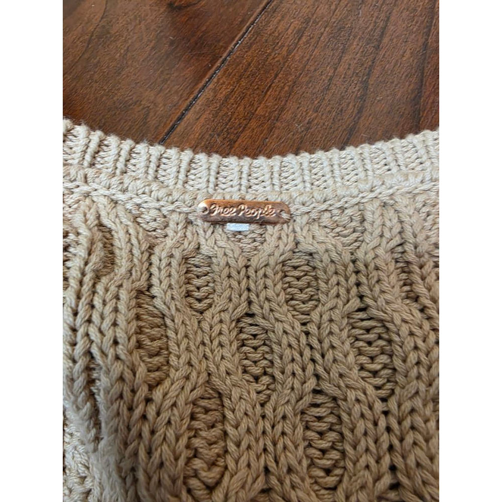 Free People Beige Cable Knit Tank Top S - Picture 5 of 7
